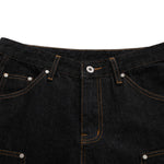 Raw Denim Metal Detail Flare Jeans