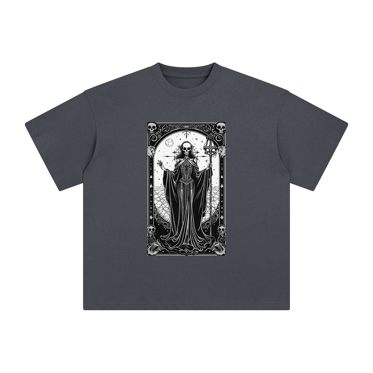 Mystery Skeleton Tarot Card Graphic Tee-INNBLAC Fashion Apparel