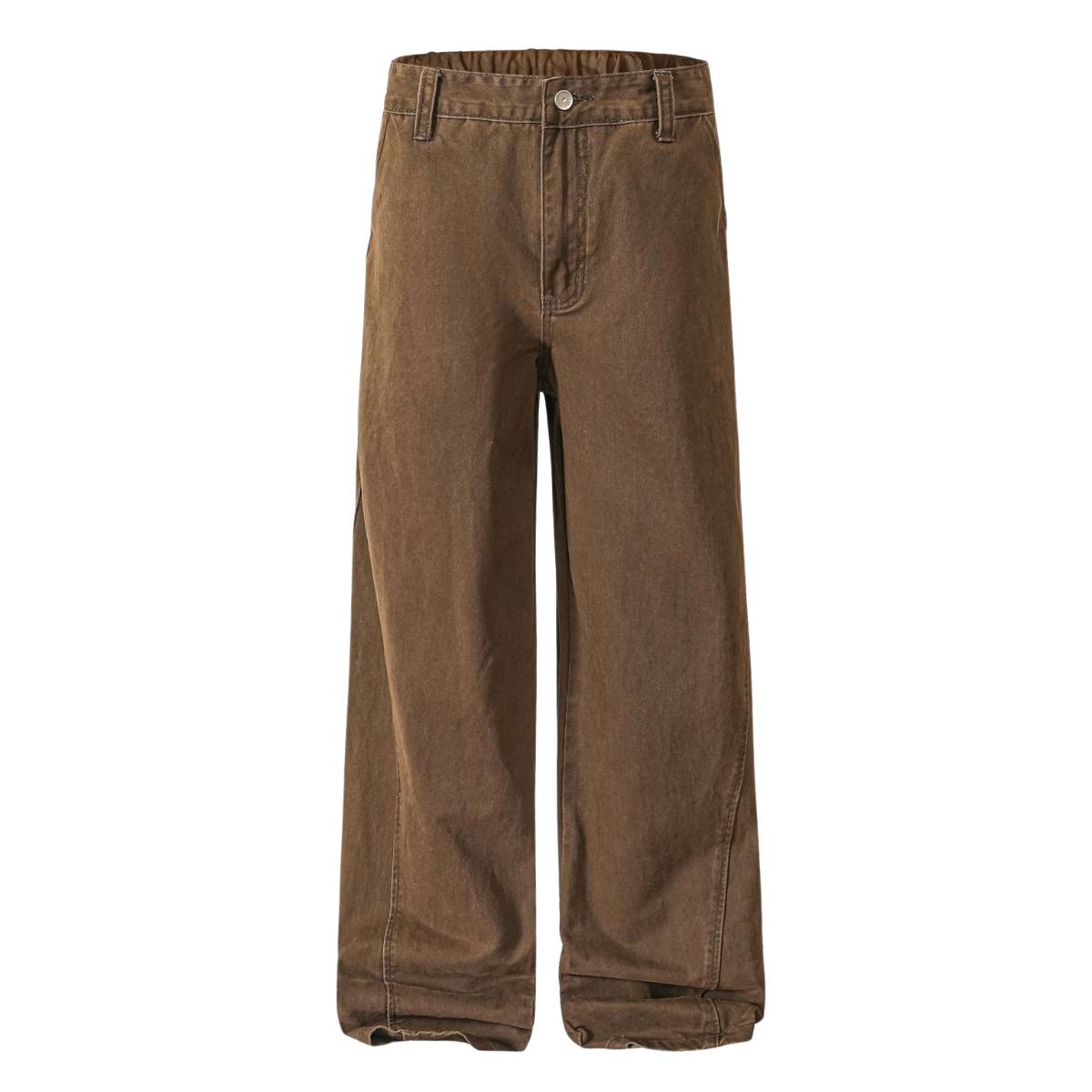 Washed Solid Baggy Wide Leg Workwear Pants
