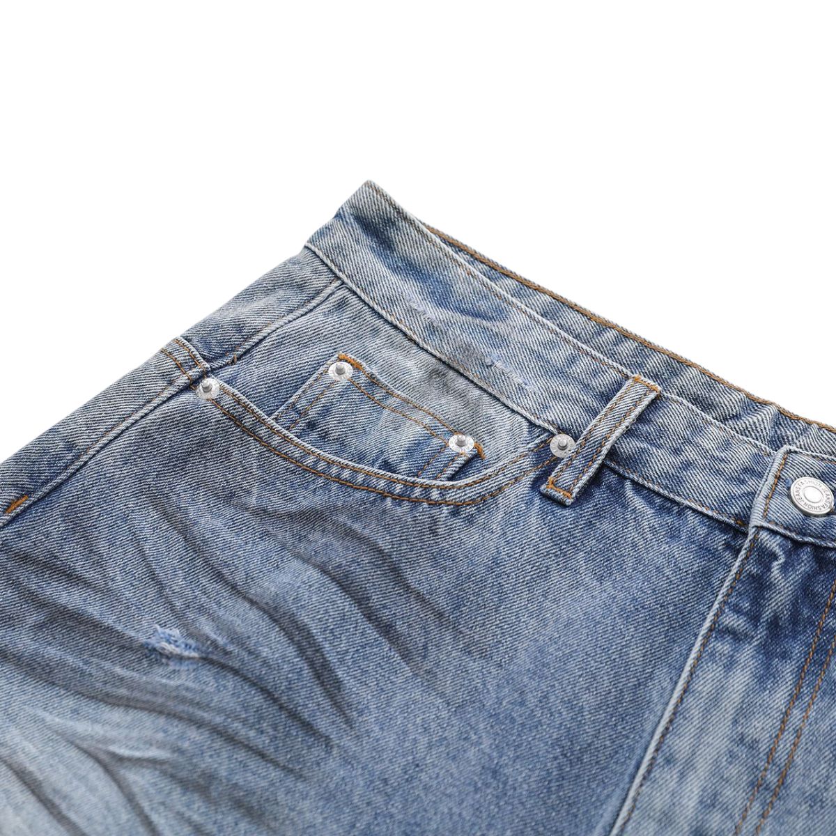 Distressed Washed Wide Leg Denim Shorts
