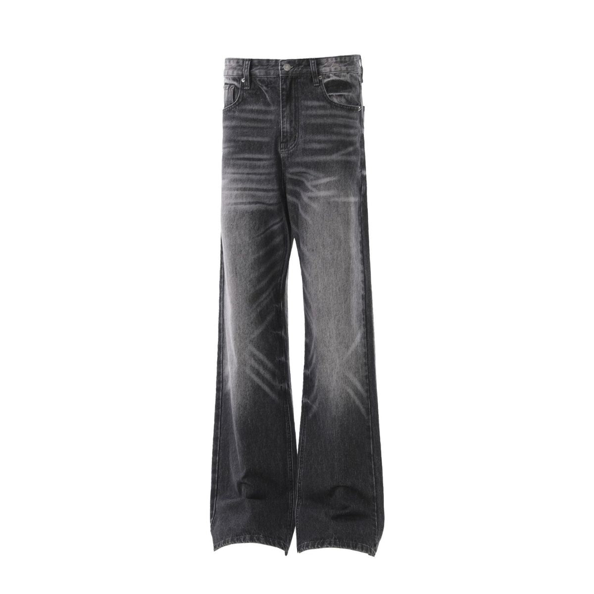 Vintage Washed Whiskered Slim Flare Jeans