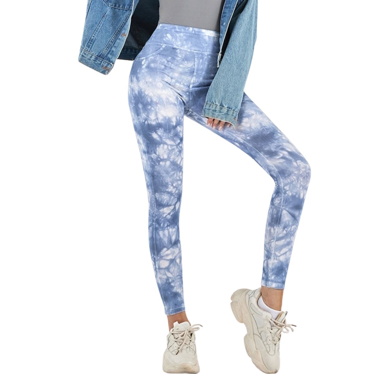 High-Waist Tie-Dye Knit Jeggings