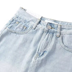 Washed Whisker Denim Mini Skort