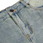 Rhinestone Washed Flare Jeans