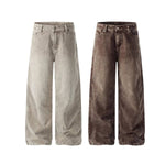 Retro Washed Corduroy Baggy Straight-Leg Pants