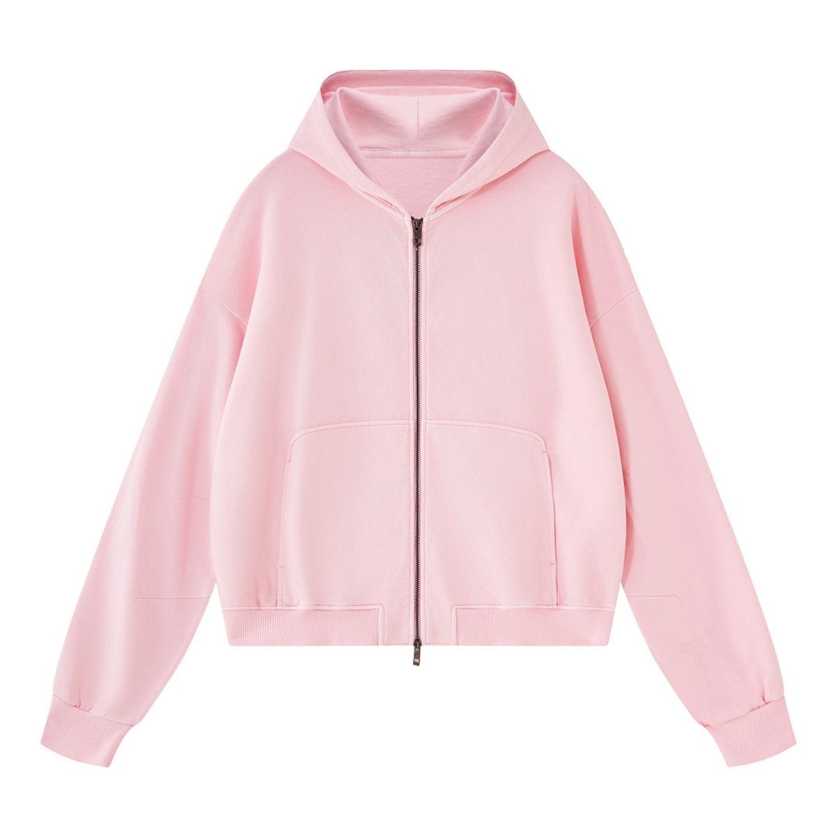 Vintage Washed Cotton Double‑Zip Hoodie