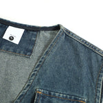 Relaxed Cropped Denim Tactical Vest