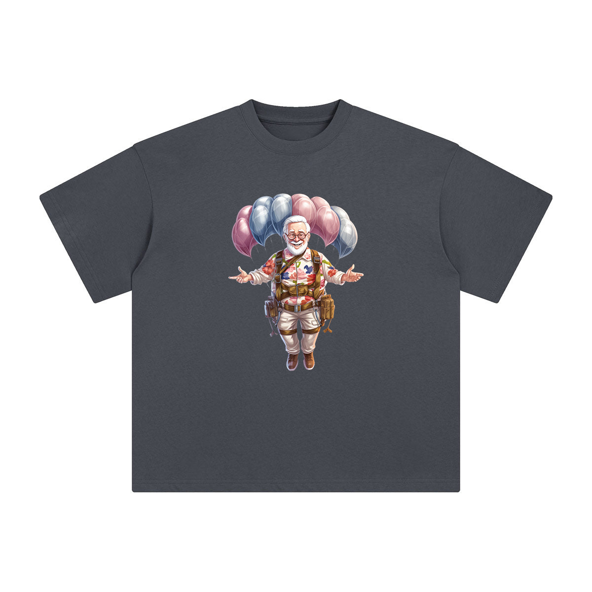 Grandpa Parachute Graphic Tee-INNBLAC Fashion Apparel