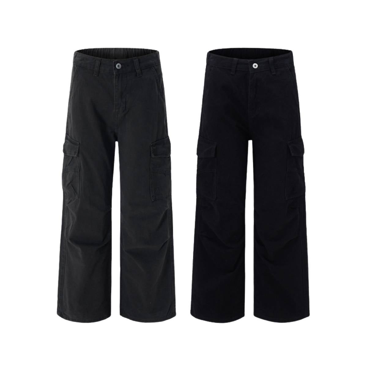 Washed Vintage Distressed High Waist Relaxed Wide Leg Draped Pants