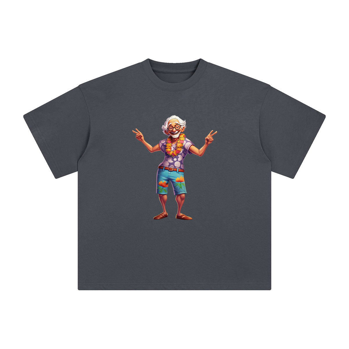 Summer Grandpa Graphic Tee-INNBLAC Fashion Apparel