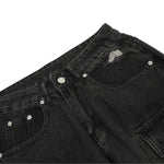 Men's Cargo Denim Pants Wide Leg Distressed Punk Street Unique