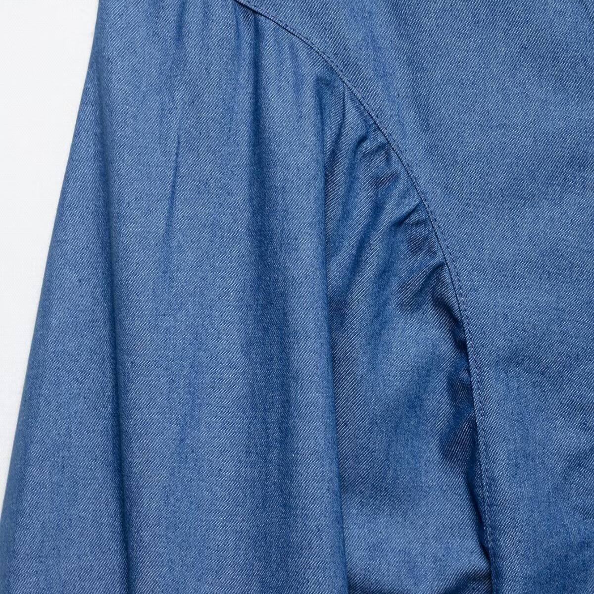 Backless Denim Ruched Maxi Dress