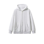 Stone Wash Zip-Front Fleece Hoodie