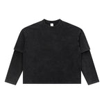 Vintage Snow‑Washed Relaxed Long Sleeve T‑Shirt