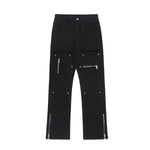 Stretch Zip Hem Utility Bootcut Jeans