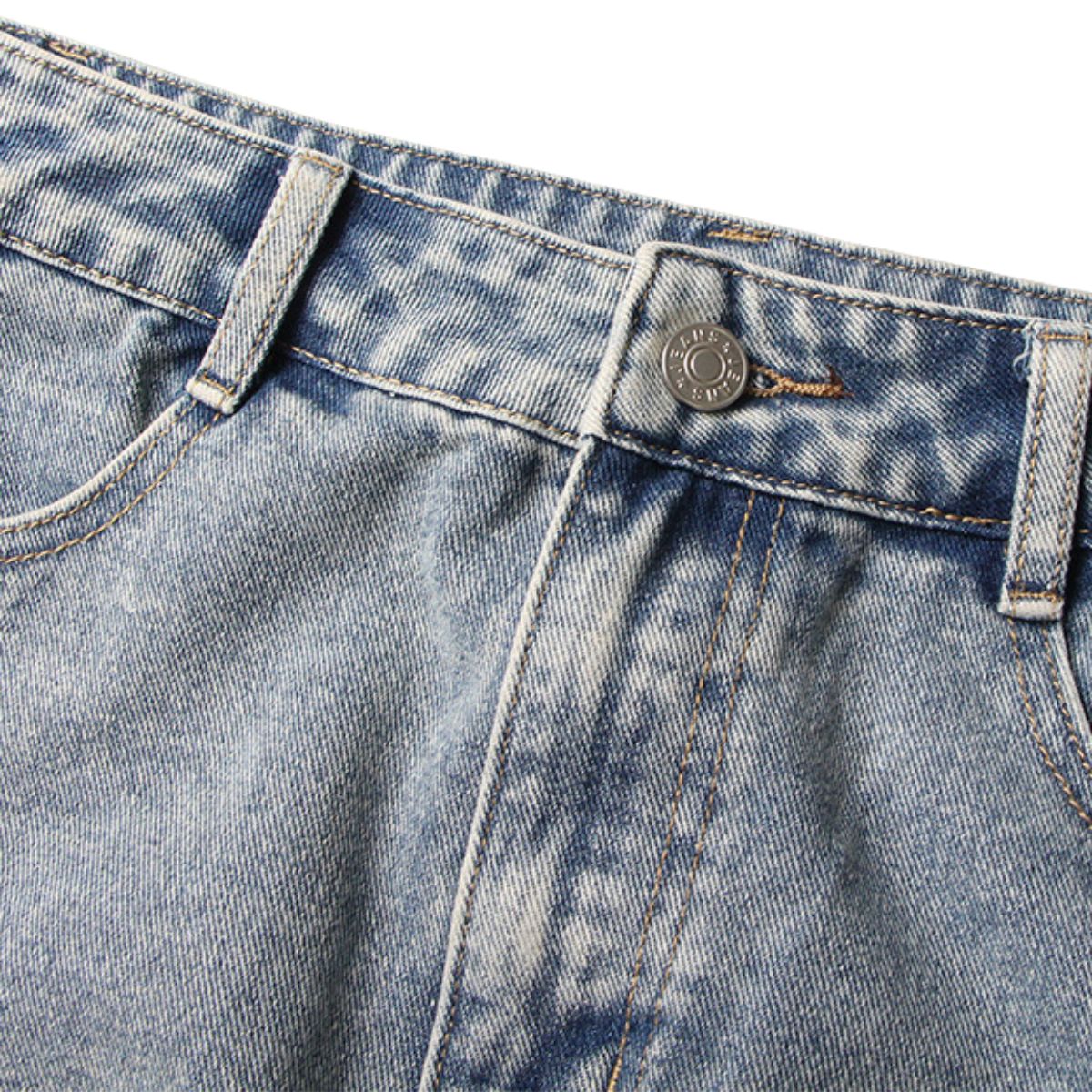 Women's Cut-Out Denim Midi Skirt