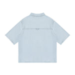 Cotton Washed Oversized Denim Collar Tee