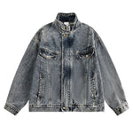 Stand-up Collar American Vintage Denim Jacket