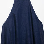 Women's Halter Neck Denim Maxi Dress