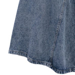 Falda vaquera con bordado de perlas y lavado vintage