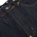 Raw Indigo Wide Leg Jeans with Metal Horsebit Detail