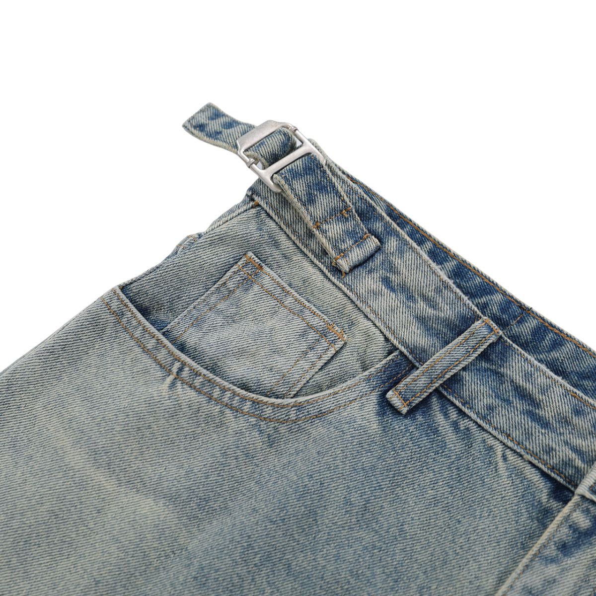 Vintage Washed Rhinestone Denim Bermuda Shorts