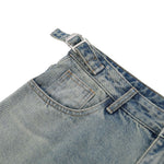 Vintage Washed Rhinestone Denim Bermuda Shorts