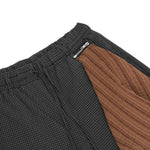 Striped Check Patchwork Relaxed Wide-Leg Lounge Pants