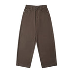 High Waist Structured Seam Relaxed Draped Wide Leg Pants