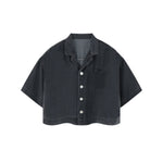 Washed Cotton Button Collar Tee 310G