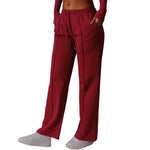 Women's Solid Pleated Cotton Trousers