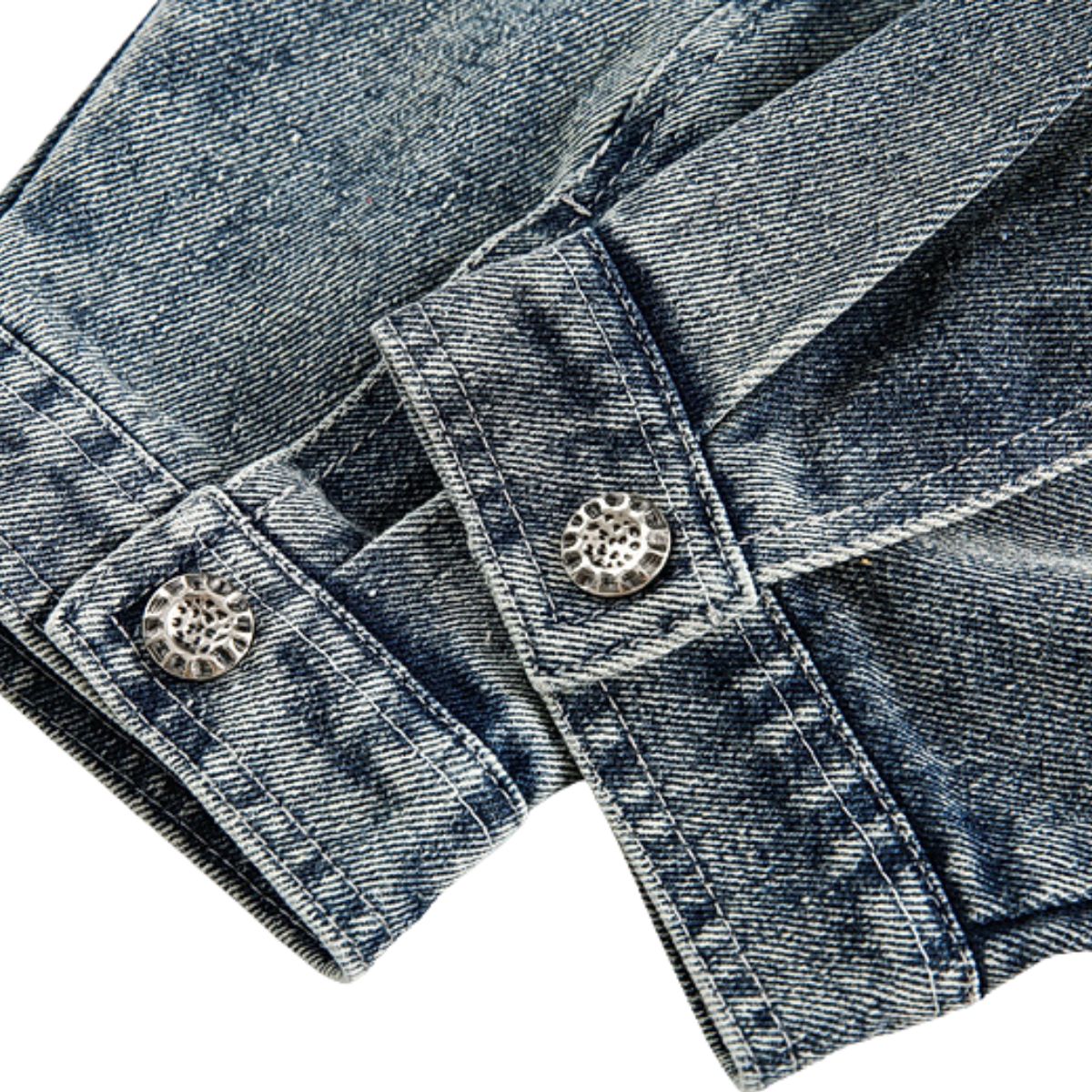 Men's Retro Plaid Patchwork Fake Two-piece Denim Jacket