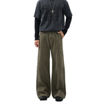 Vintage Washed Seam‑Detail Wide Leg Trousers