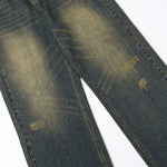 Mud Dyeing Wash Denim Ripped Jeans-INNBLAC Fashion Apparel