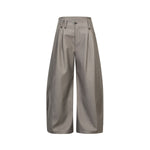 Vintage Curved Wide Leg Draped Trousers