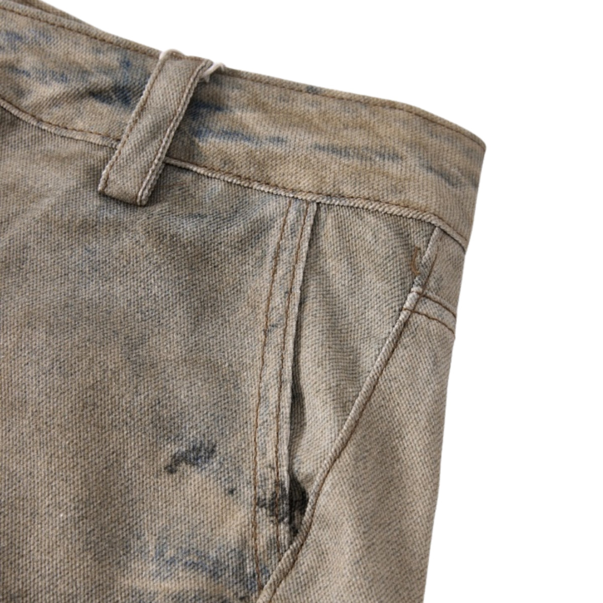Muddy Wash Denim Texture Loose-Fit Jeans