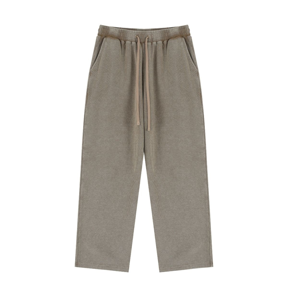 Waffle Texture Relaxed Fit Casual Pants