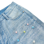 Vintage Star Embellished Wide Leg Jeans