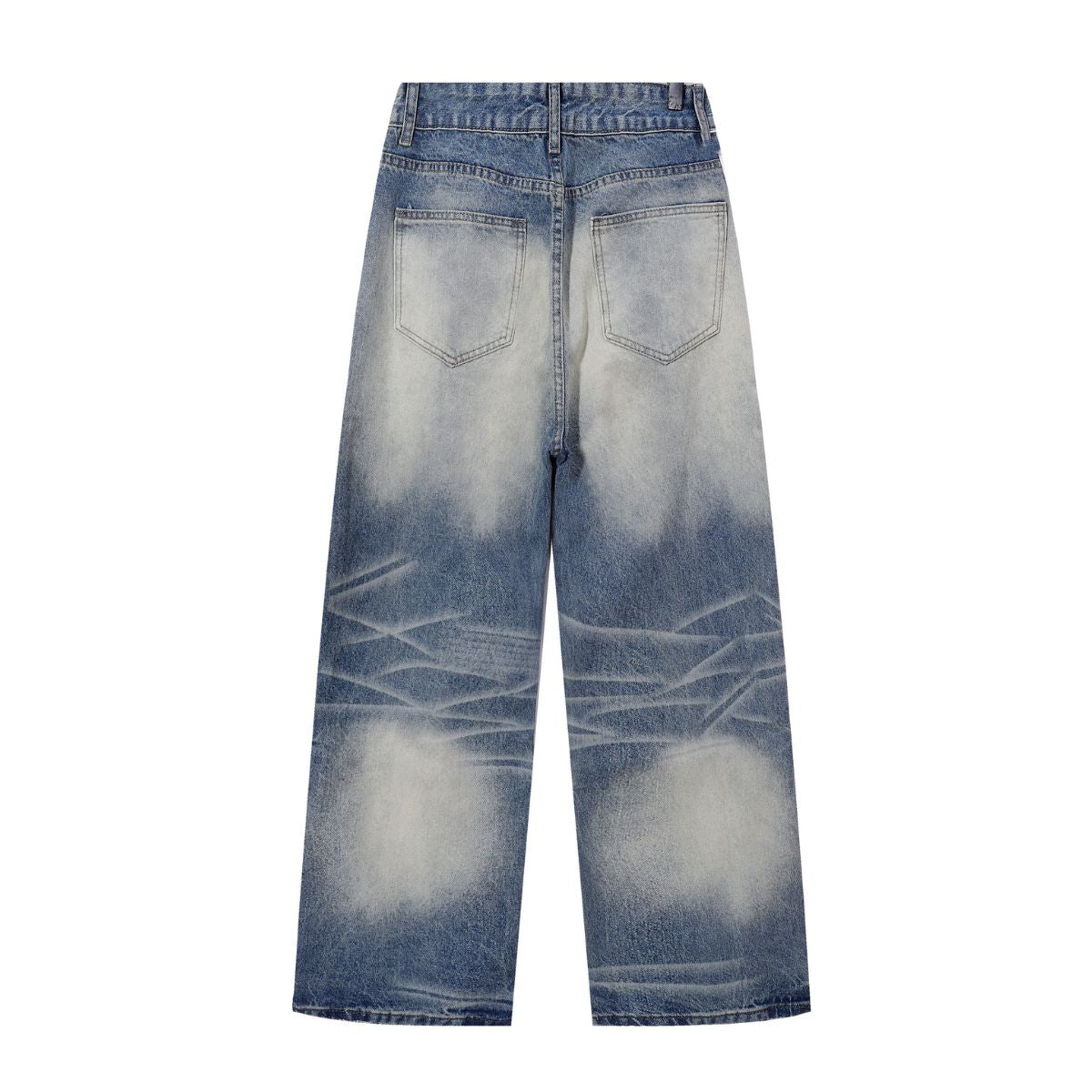 Heavy Wash High-Rise Straight Leg Jeans