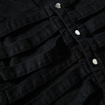 Distressed Cut-Out Denim Hooded Vest