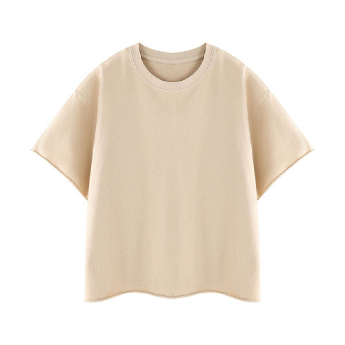 Snowflake Washed Raw Edge Boxy Cropped Tee