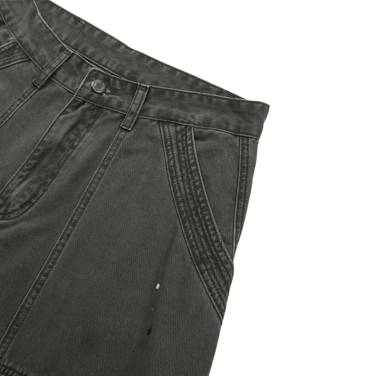 Paint‑Splatter Spliced Dark‑Green Loose Casual Pants