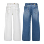 Paris Button Baggy Wide-Leg Denim Jeans