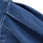 Falda vaquera con bordado de perlas y lavado vintage