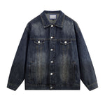 Stand-collar Washed Vintage Loose Denim Jacket