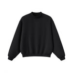 Heavyweight Fleece‑Lined Boxy Mock Neck Old‑Money Sweatshirt