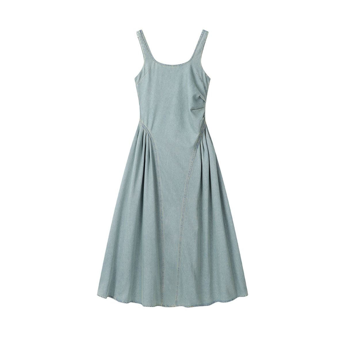 Falda vaquera con bordado de perlas y lavado vintage