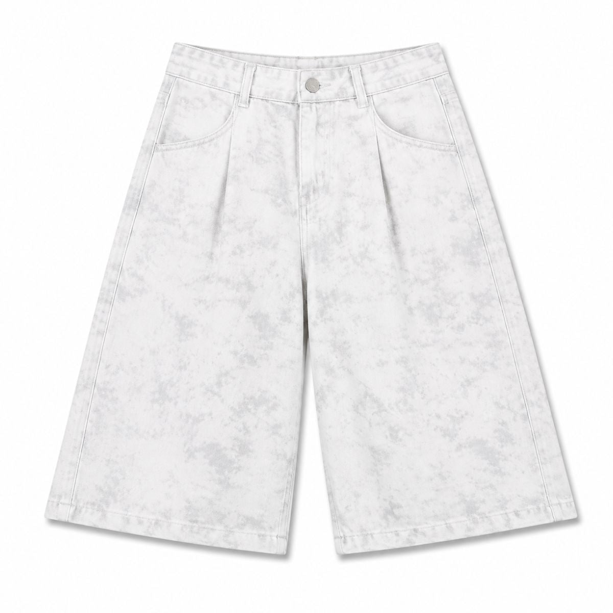 Bermudas con lavado vintage y salpicaduras de tinta