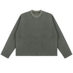 Heavyweight Washed Waffle Cotton Long Sleeve Tee 340G