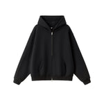Old‑Money Boxy Fleece‑Lined Zip‑Up Hoodie